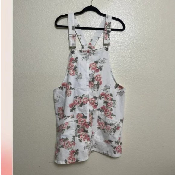 ⭐️ Overall Floral Boho Spring Summer Art Chic Shabby Minimalist Glam Mini Dress - Picture 2 of 4